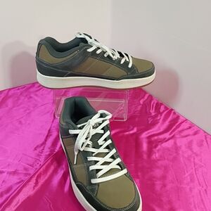 Harsh Shoes Sneakers Men's SZ 12 Skateboarding Beige/Olive Green Color Leather.